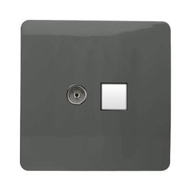 ART-TLP+TVCH  TV Co-Axial & Telephone Charcoal